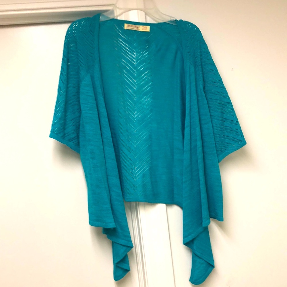 Faded glory turquoise shrug in size XXL, NWOT, stretchy